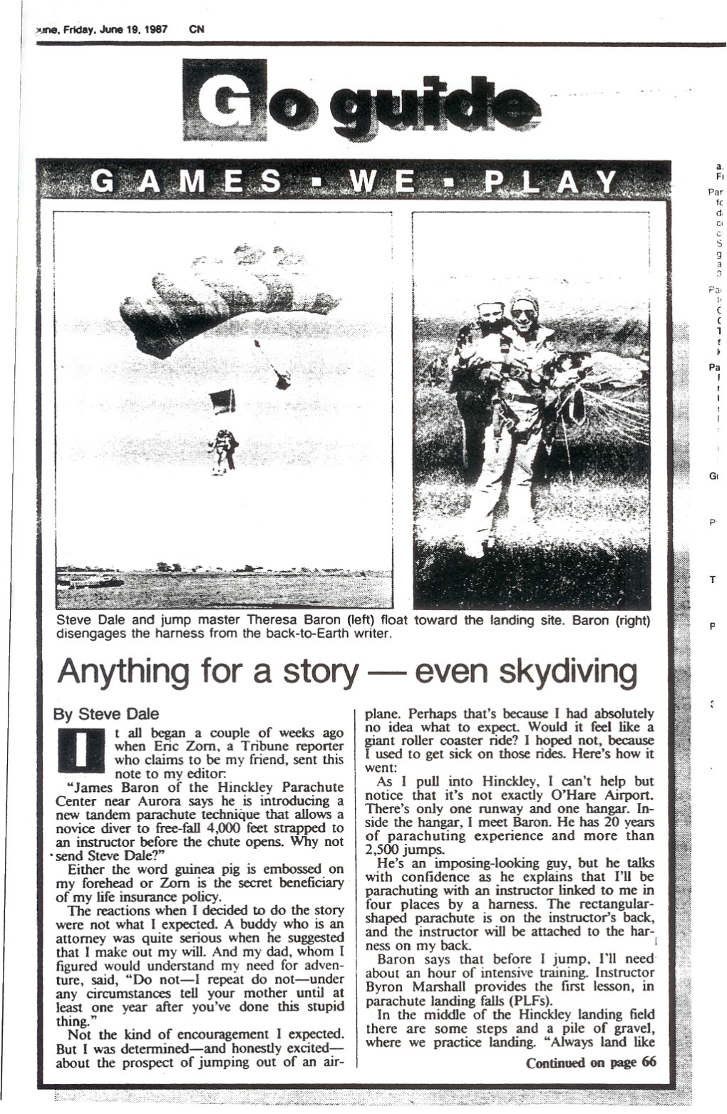 Skydiving by Steve Dale Plane