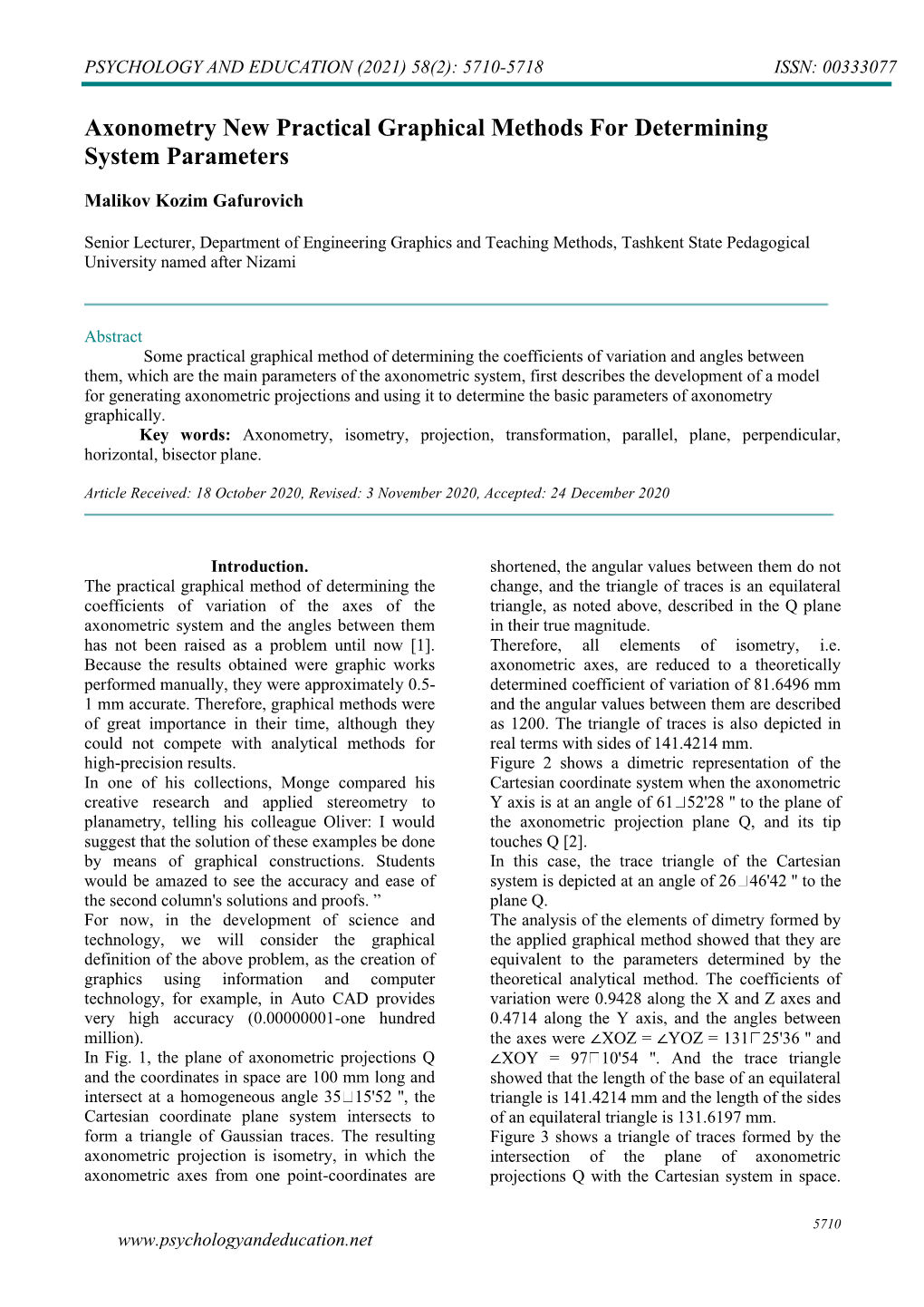 Axonometry New Practical Graphical Methods for Determining System Parameters