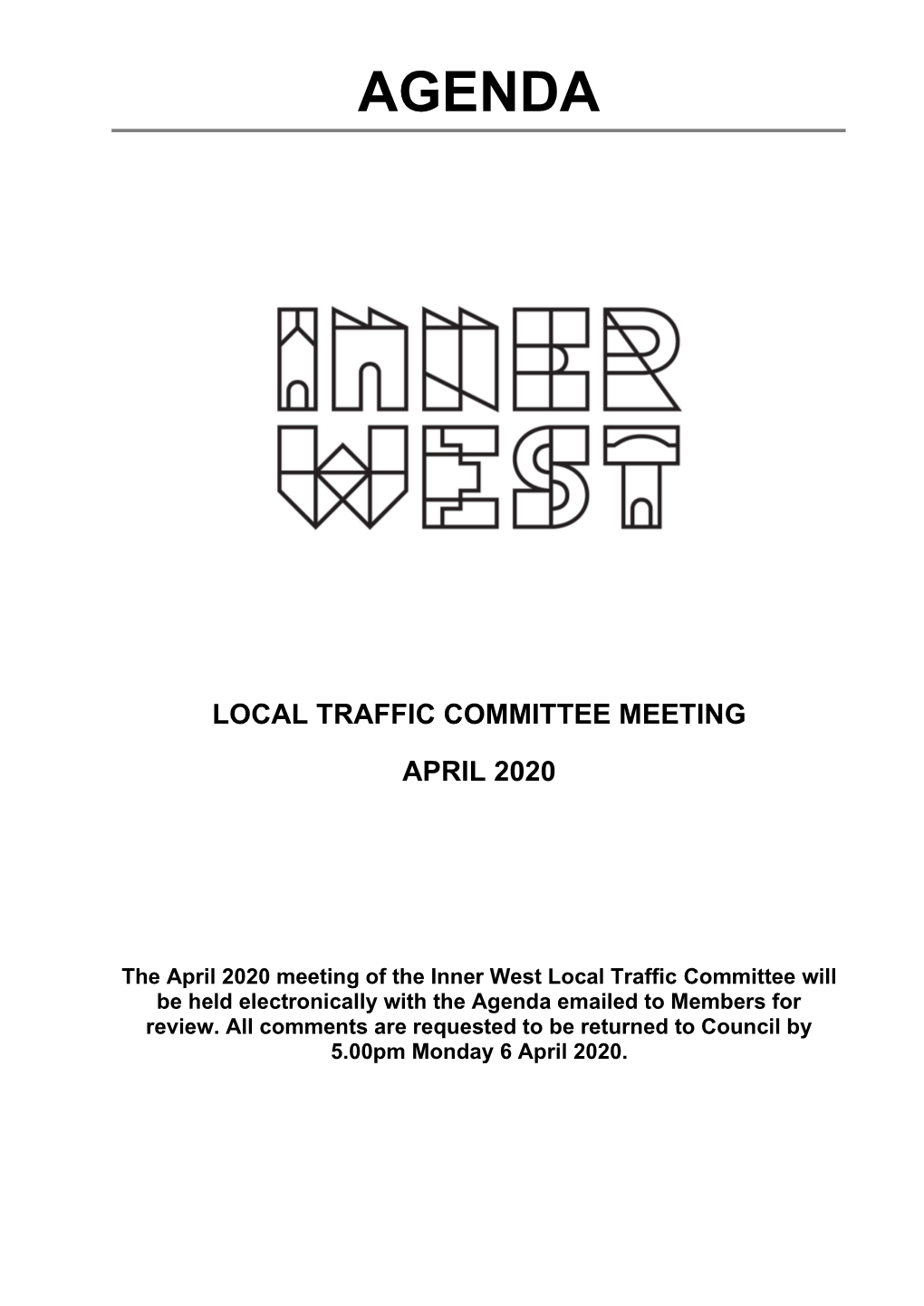 Agenda of Local Traffic Committee Meeting