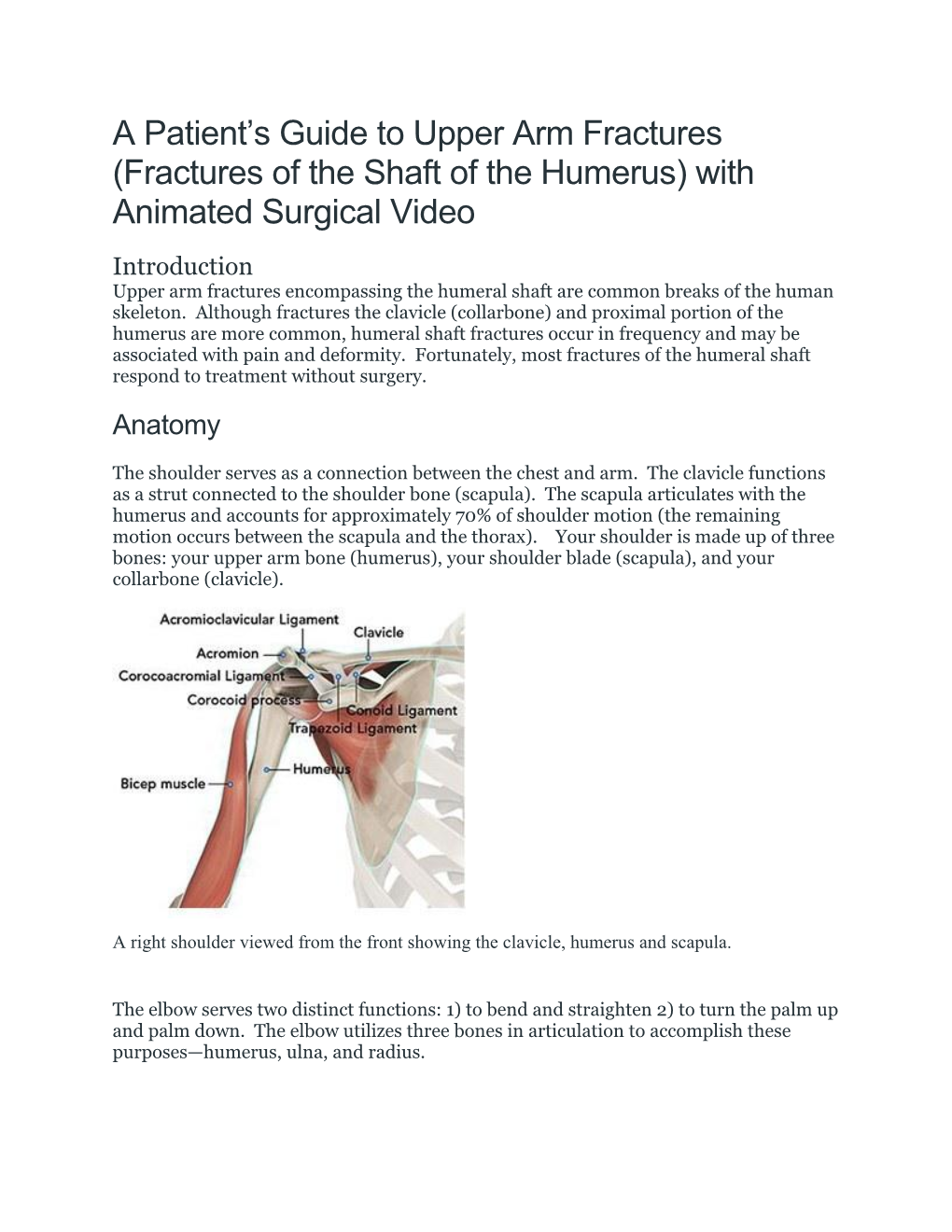 (Fractures of the Shaft of the Humerus) with Animated Surgical Video