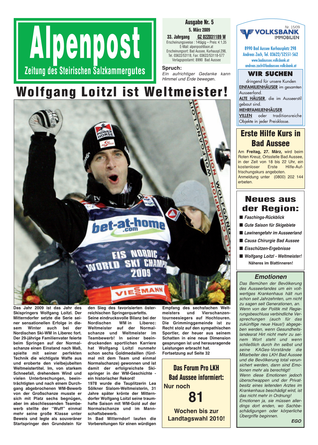 Wolfgang Loitzl Ist Weltmeister! Ausseerland