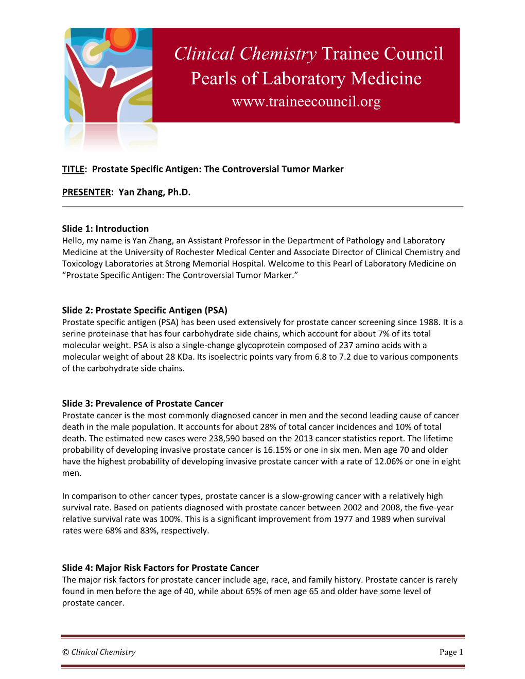 Clinical Chemistry Trainee Council Pearls of Laboratory Medicine