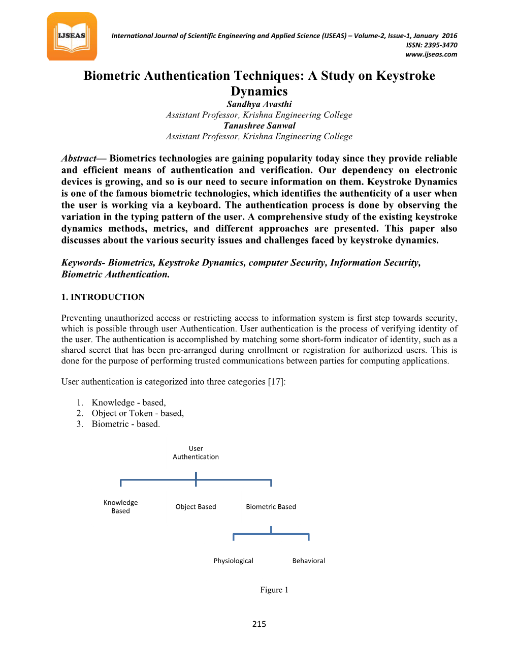 Biometric Authentication Techniques: a Study on Keystroke Dynamics