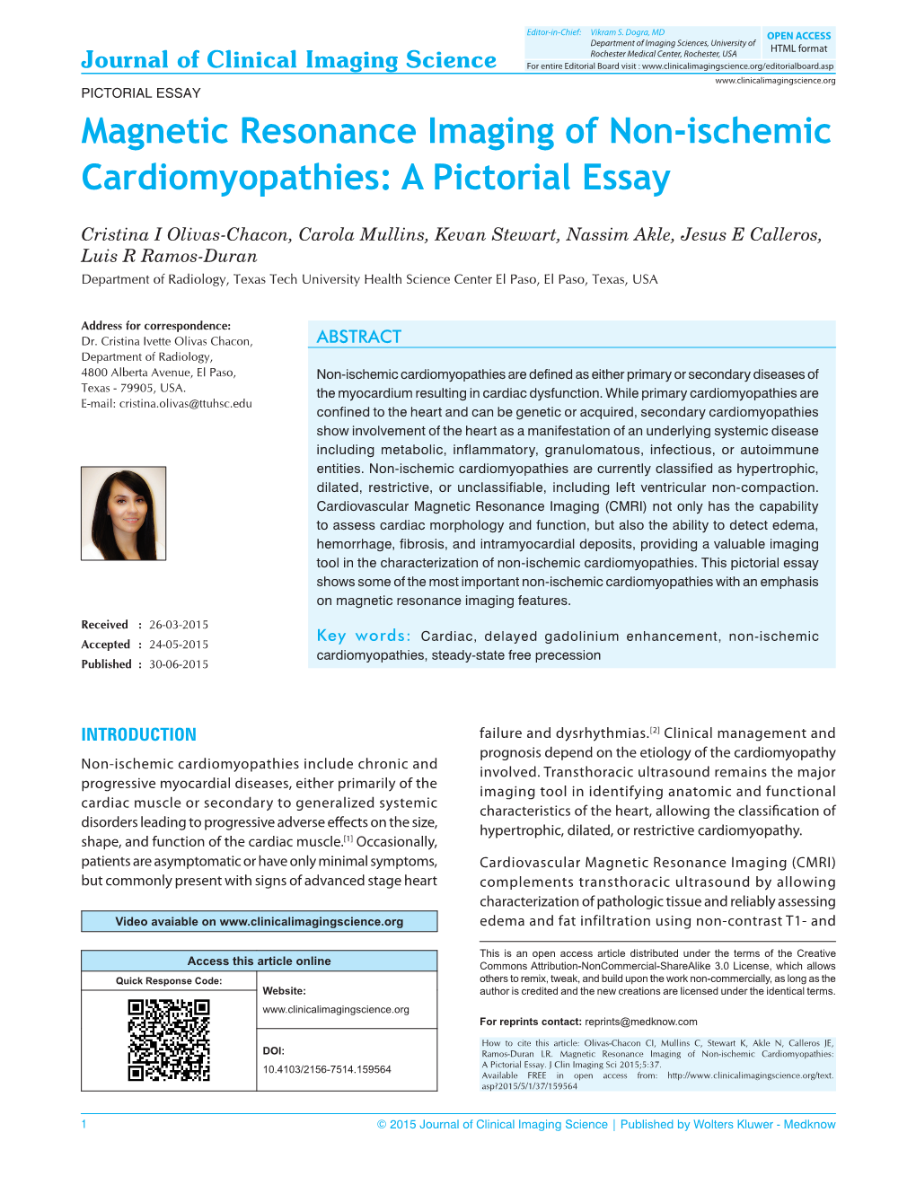 Magnetic Resonance Imaging of Non‑Ischemic Cardiomyopathies: a Pictorial Essay