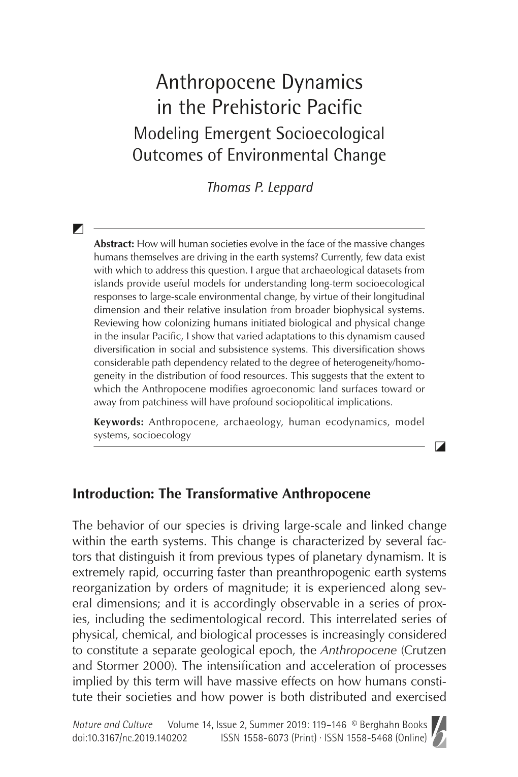 Anthropocene Dynamics in the Prehistoric Pacific Modeling Emergent Socioecological Outcomes of Environmental Change
