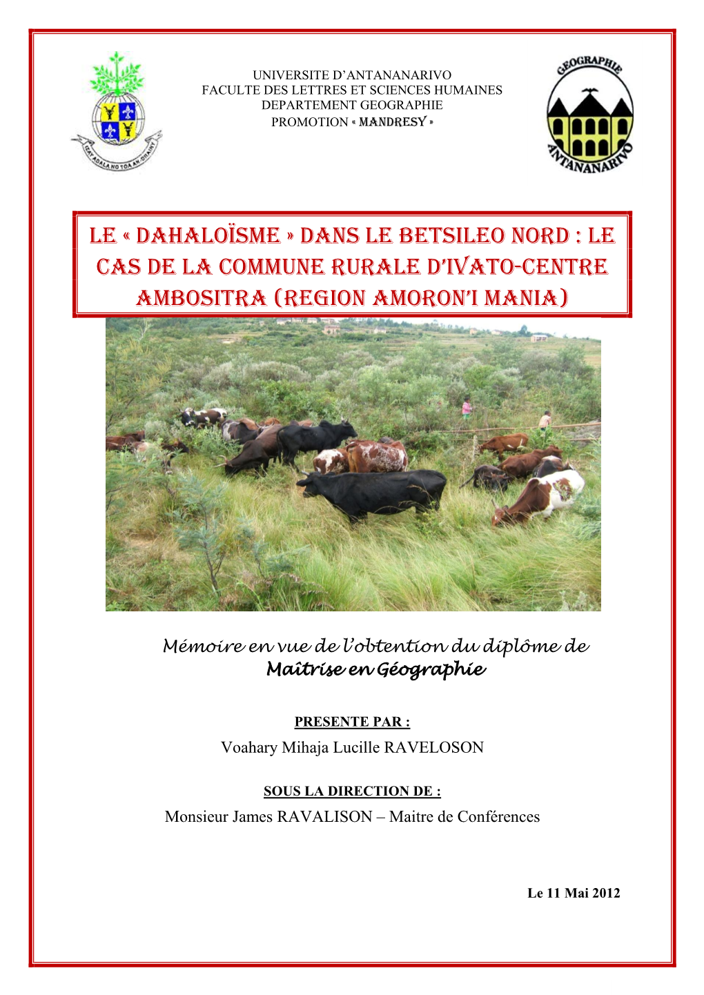 Le Cas De La Commune Rurale D'ivato-Centre Ambositra