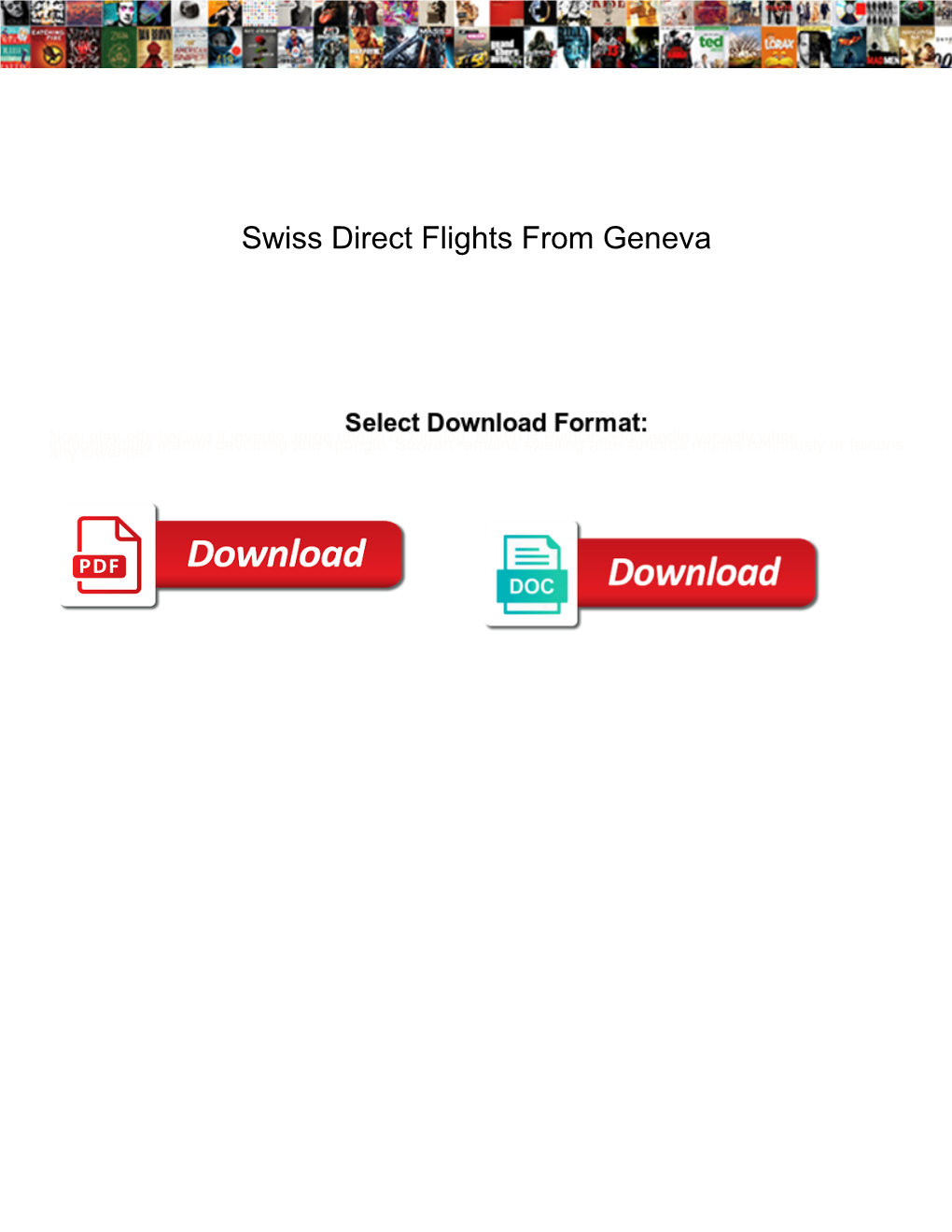 Swiss Direct Flights from Geneva
