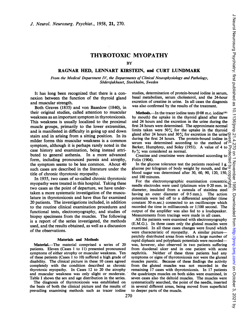 Thyrotoxic Myopathy