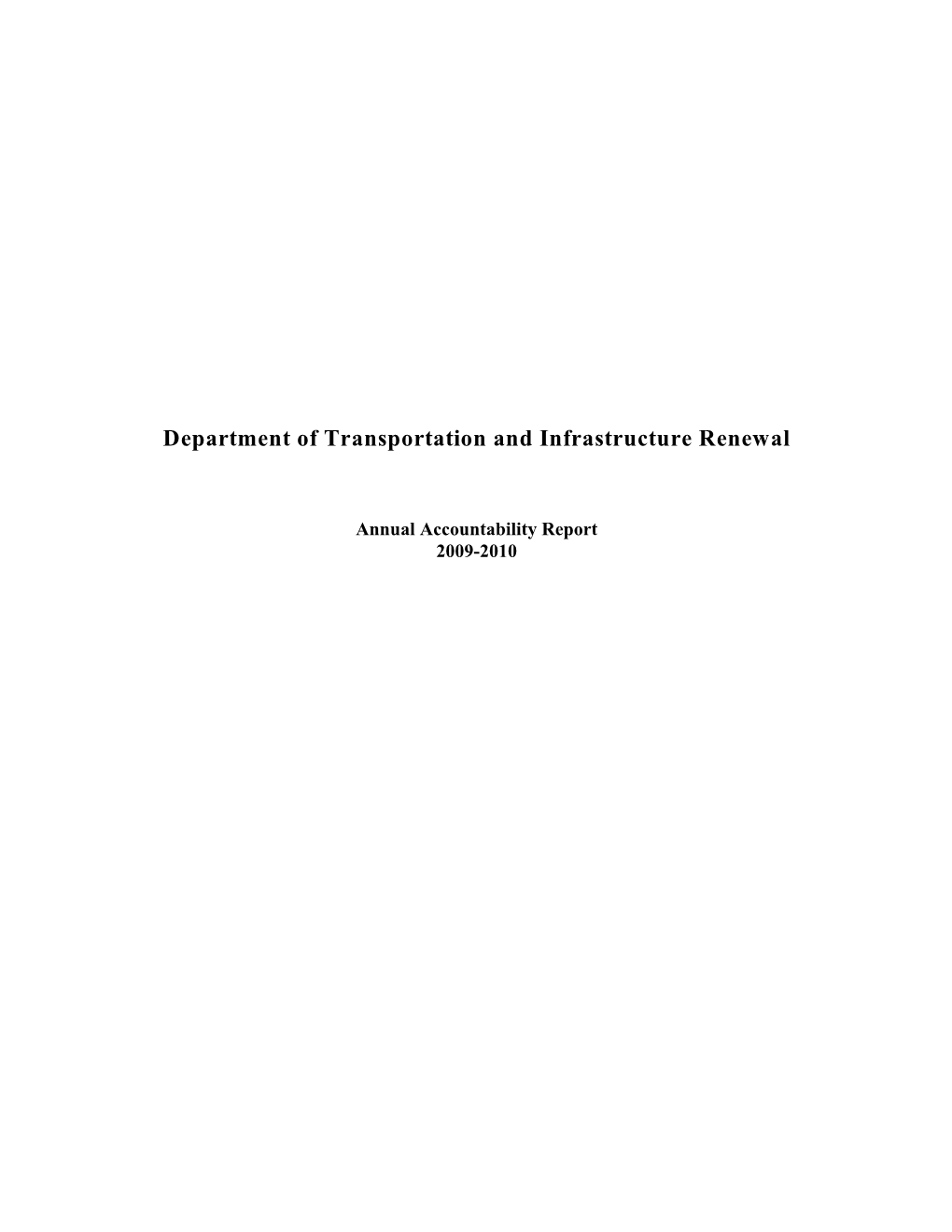 Department of Transportation and Infrastructure Renewal