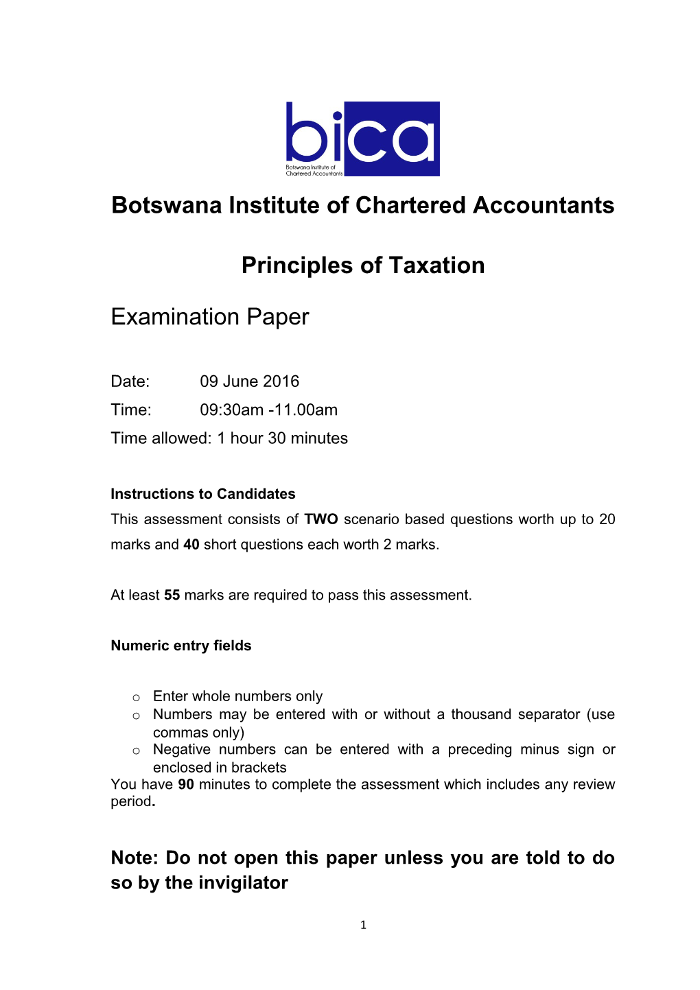 Botswana Institute of Chartered Accountants s1