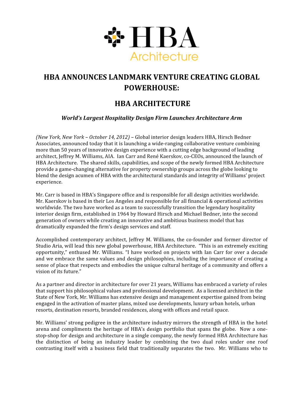 HBA Architecture Announcement