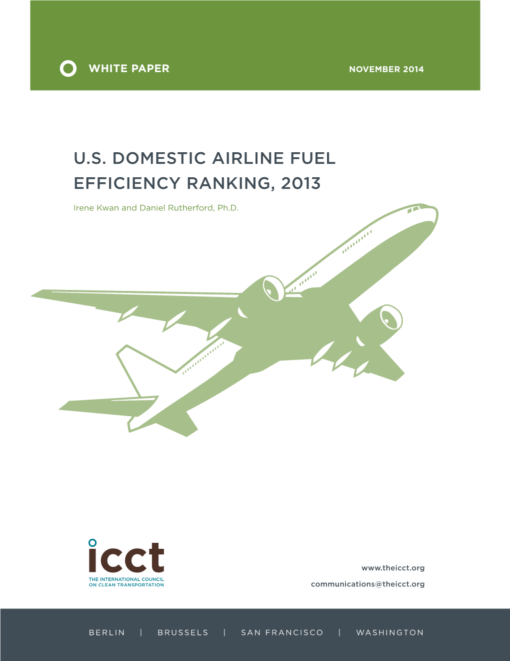 U.S. Domestic Airline Fuel Efficiency Ranking, 2013