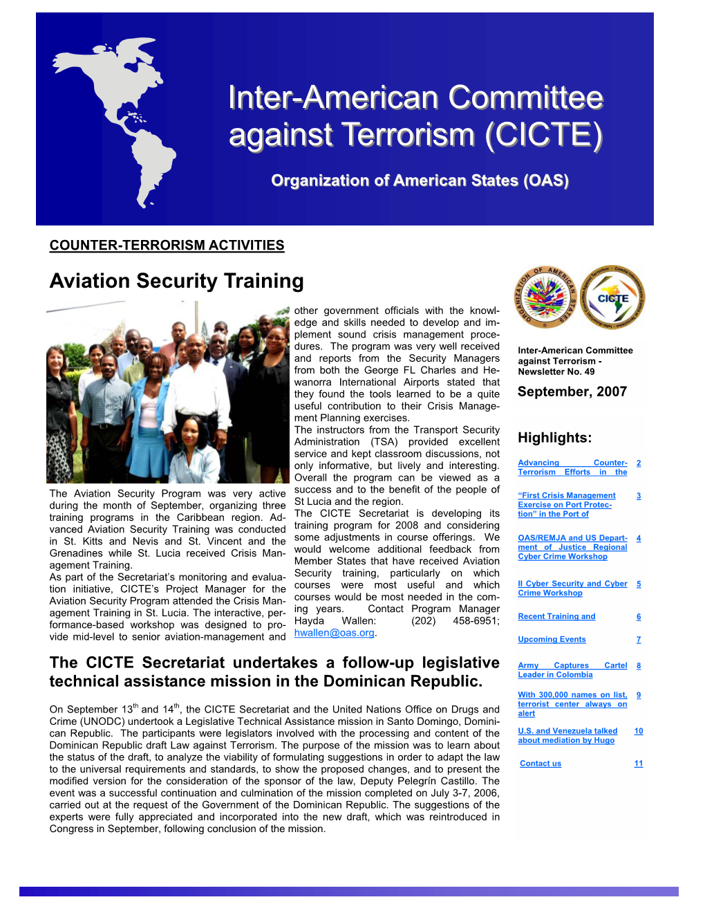 Inter-American Committee Against Terrorism (CICTE)