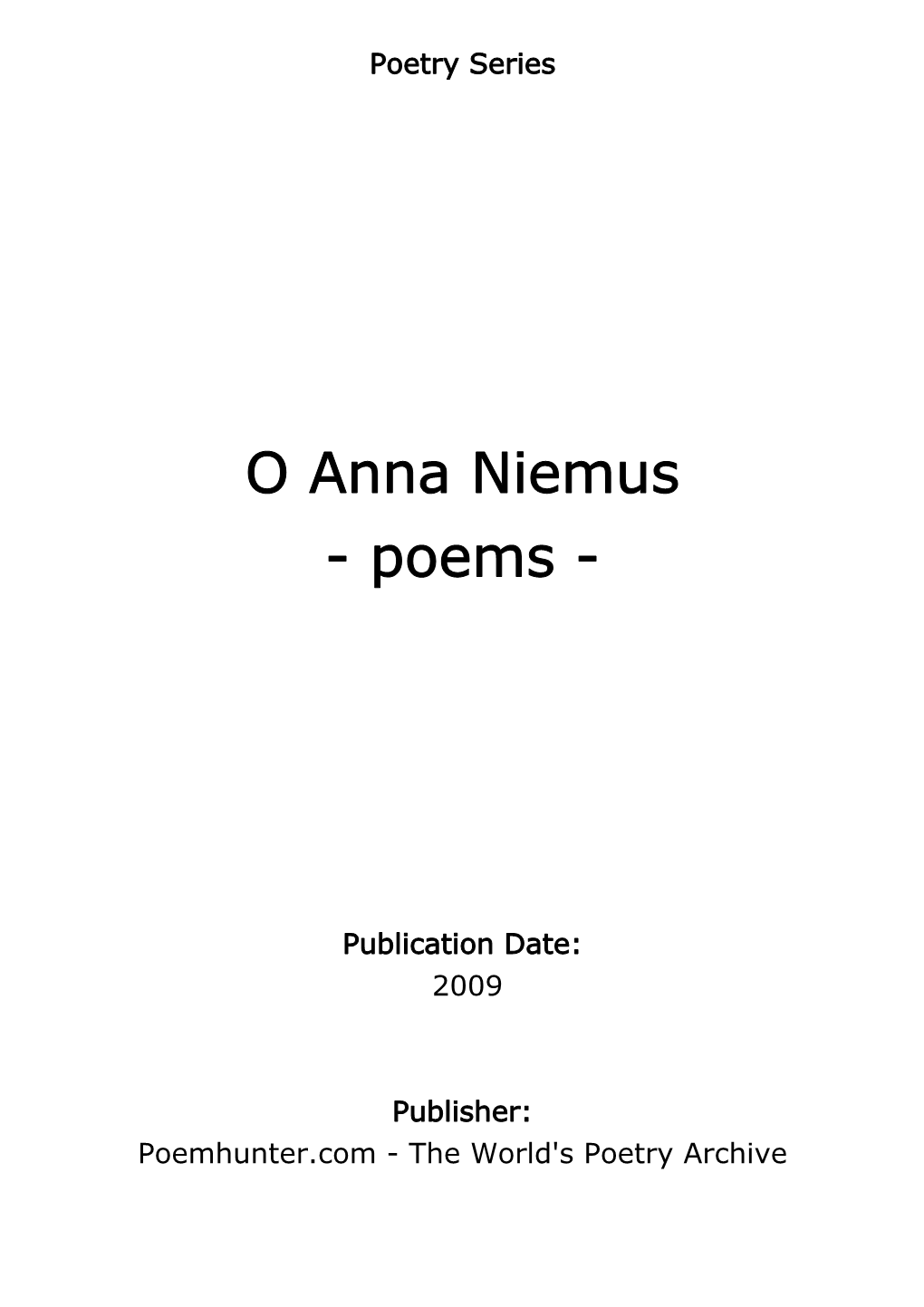 O Anna Niemus - Poems