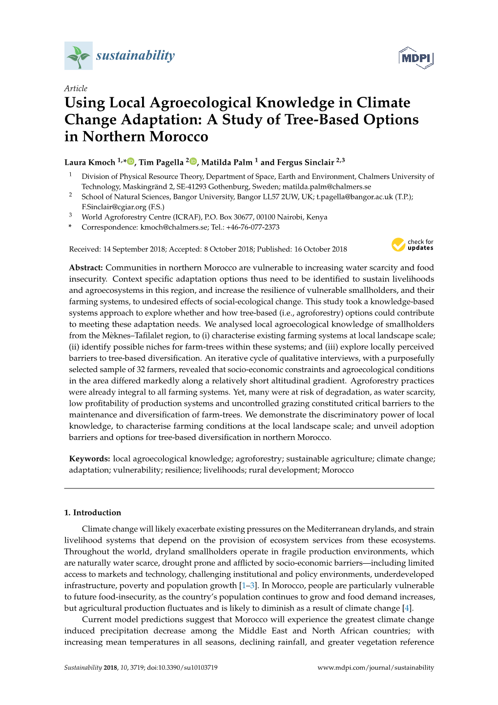 Using Local Agroecological Knowledge in Climate Change Adaptation: a Study of Tree-Based Options in Northern Morocco