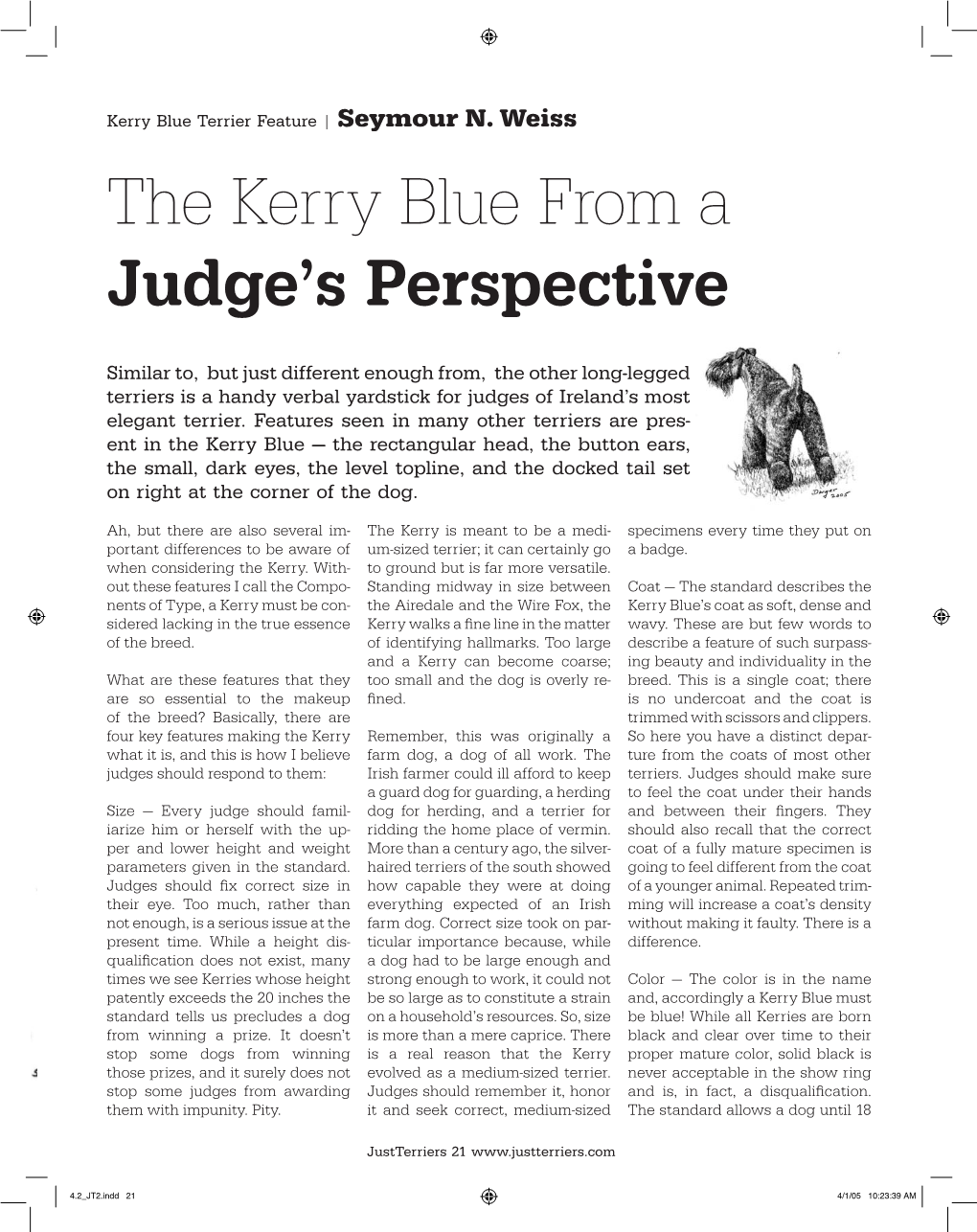 The Kerry Blue from a Judge's Perspective