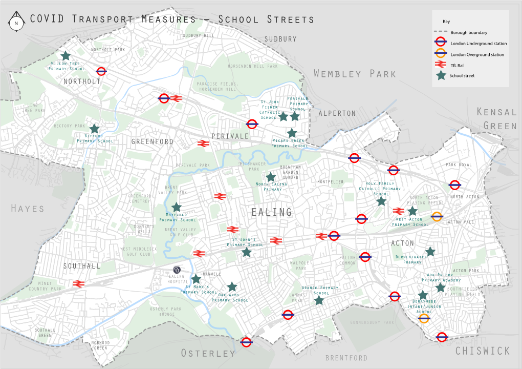 Map of Ealing's School Streets