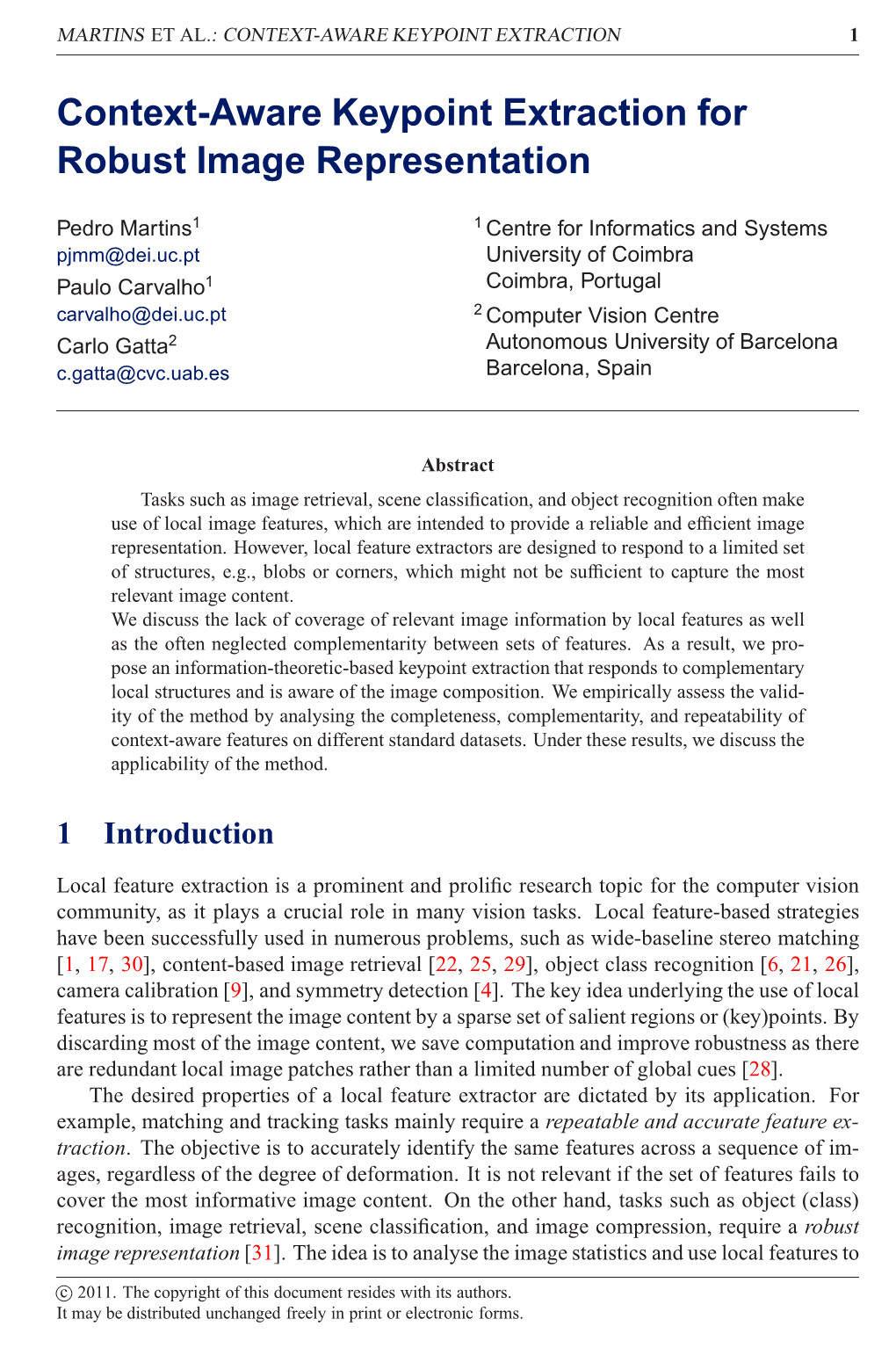 Context-Aware Keypoint Extraction for Robust Image Representation