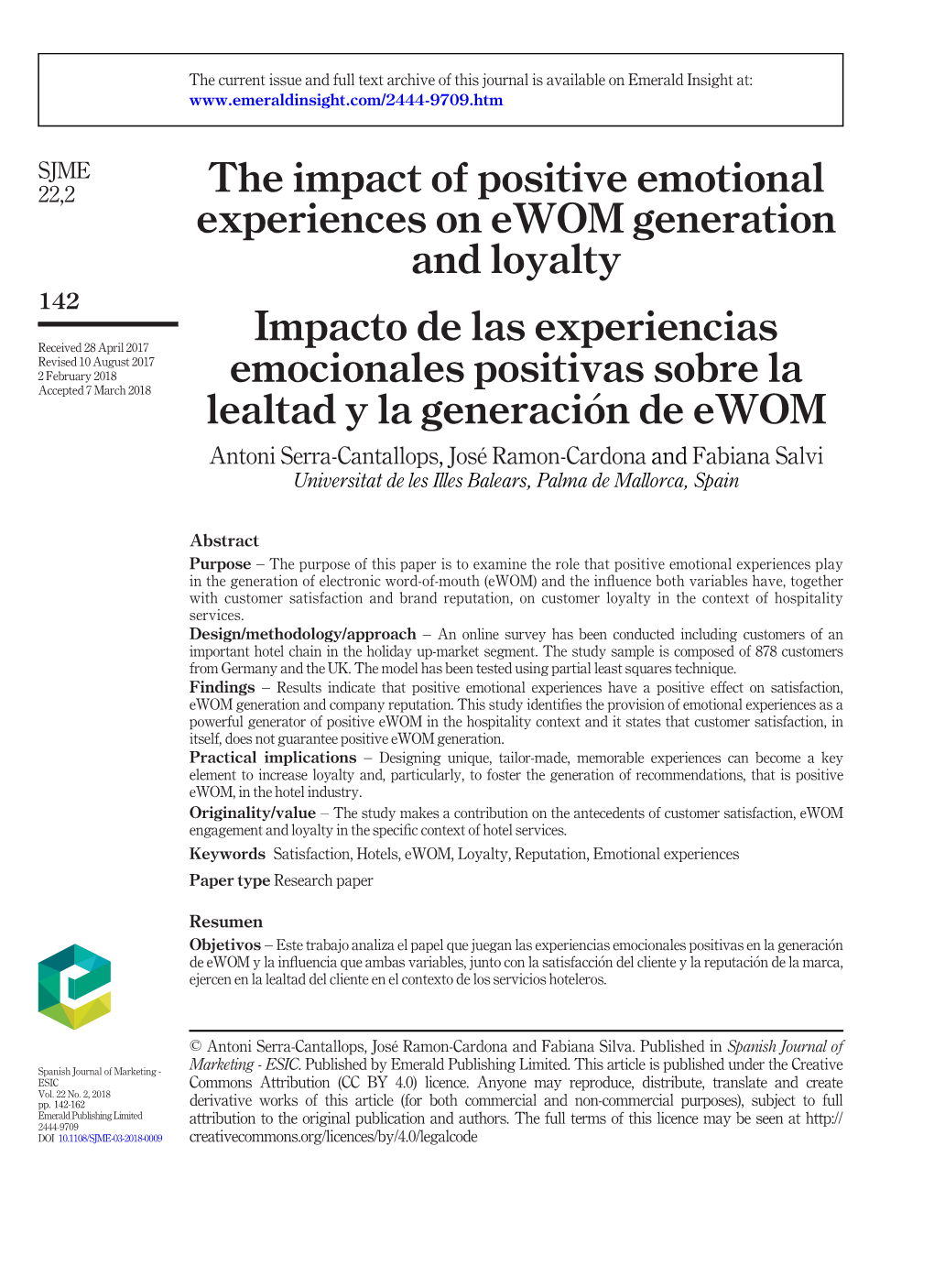 The Impact of Positive Emotional Experiences on Ewom Generation