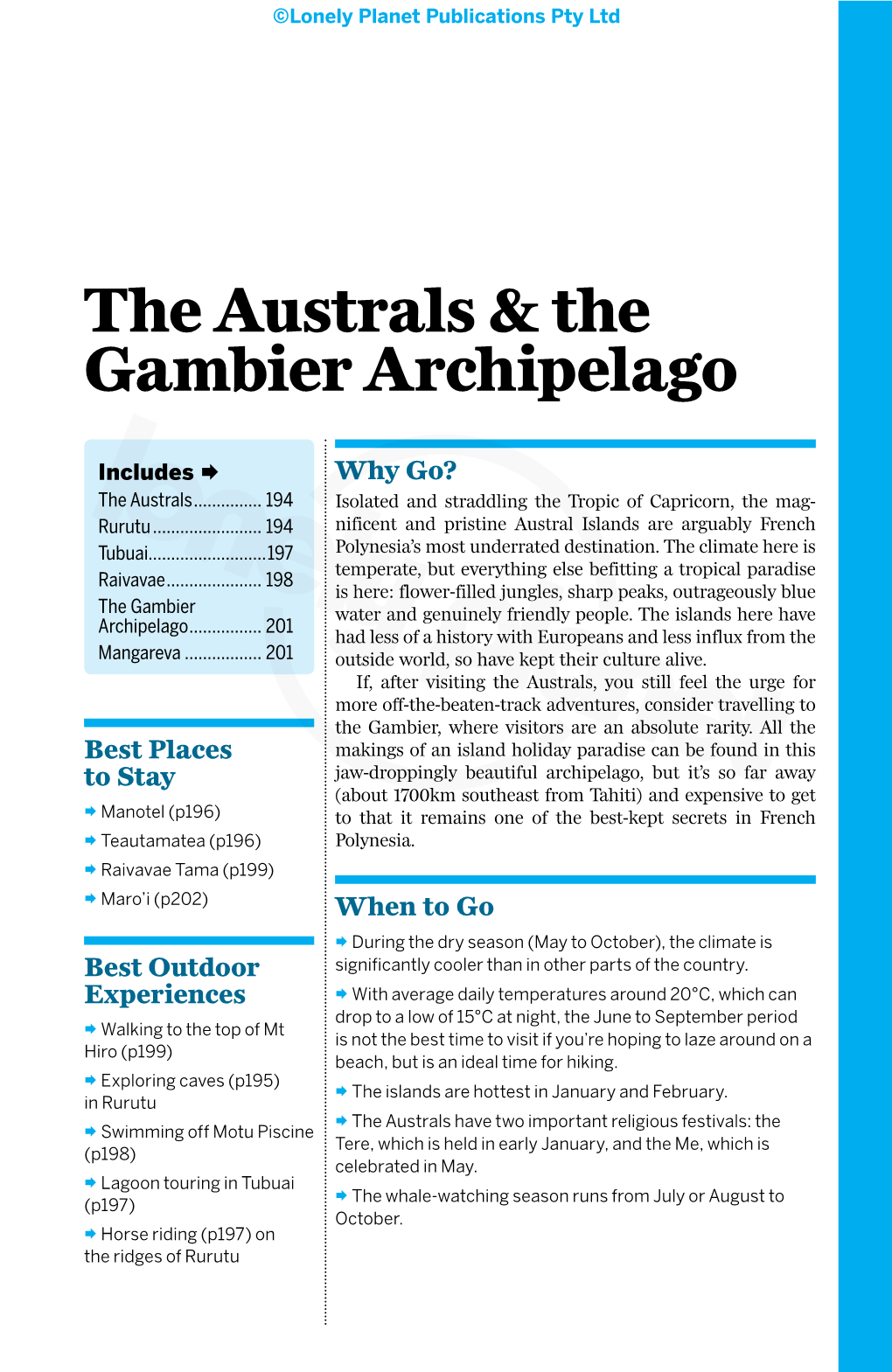 The Australs & the Gambier Archipelago