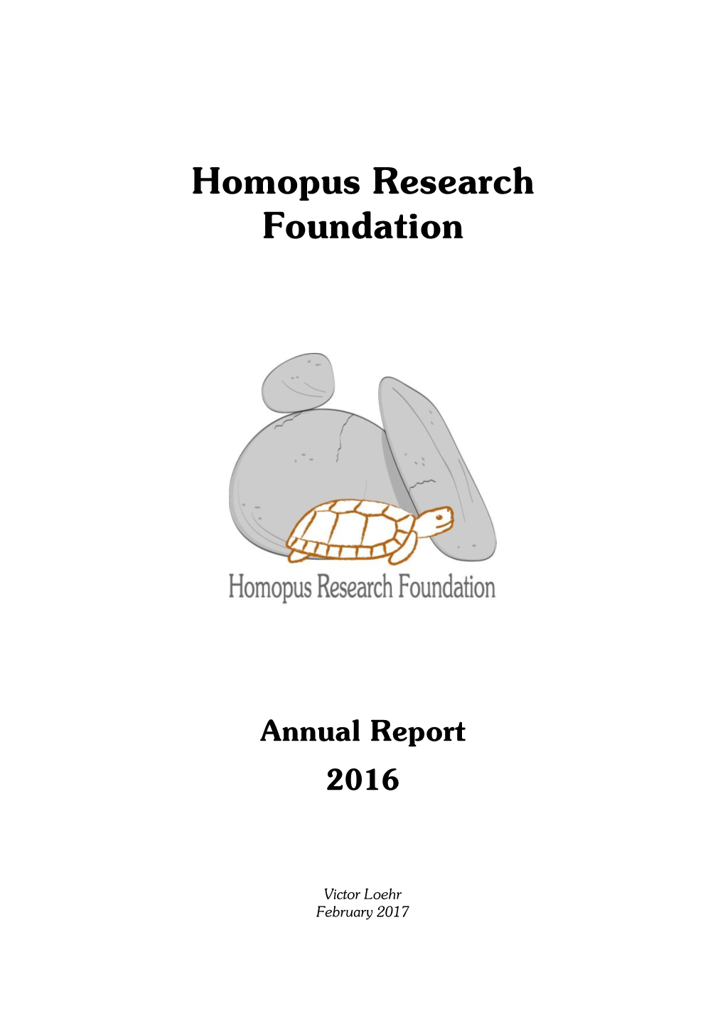 Annual Report 2016 Homopus Research Foundation