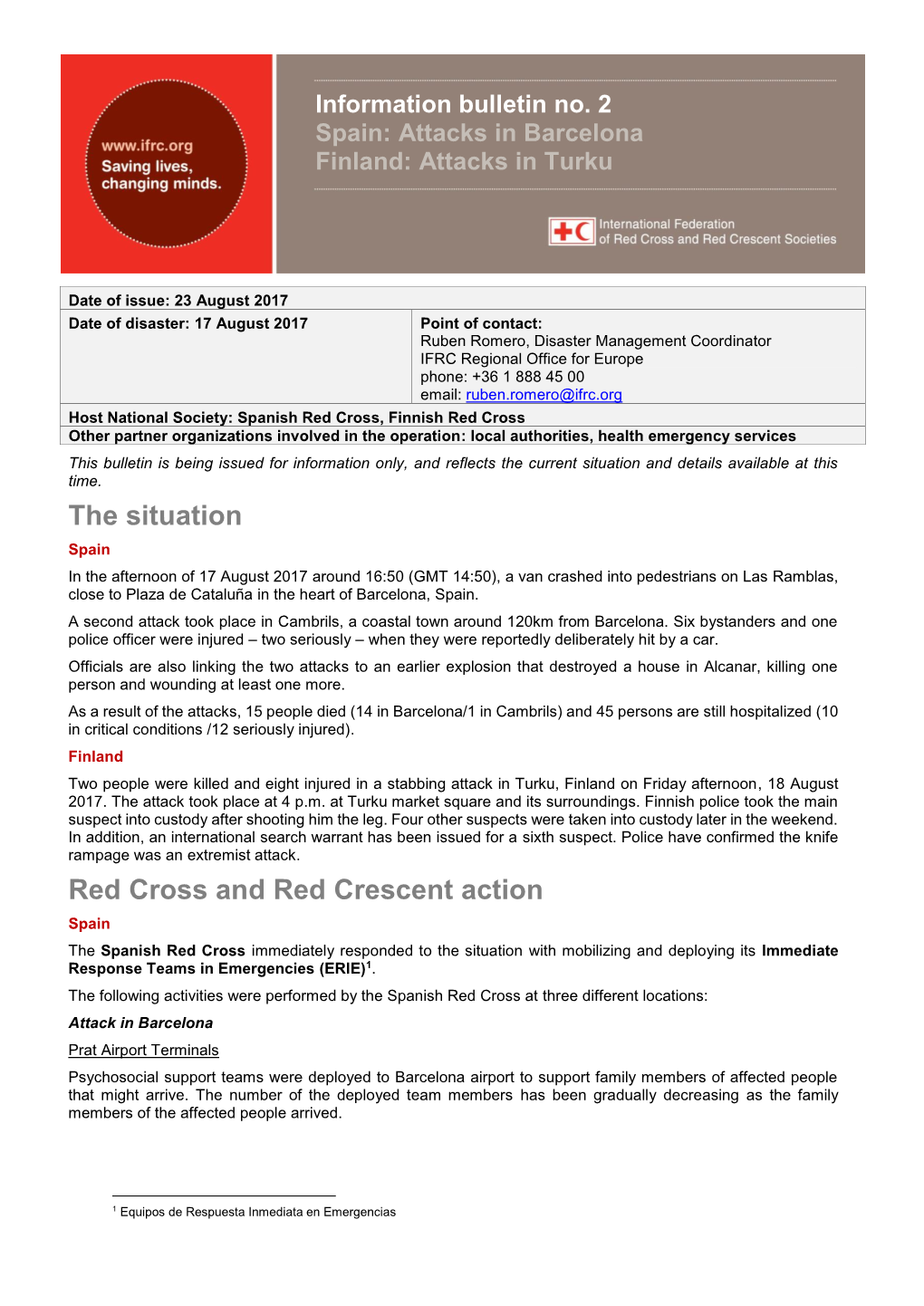 The Situation Red Cross and Red Crescent Action