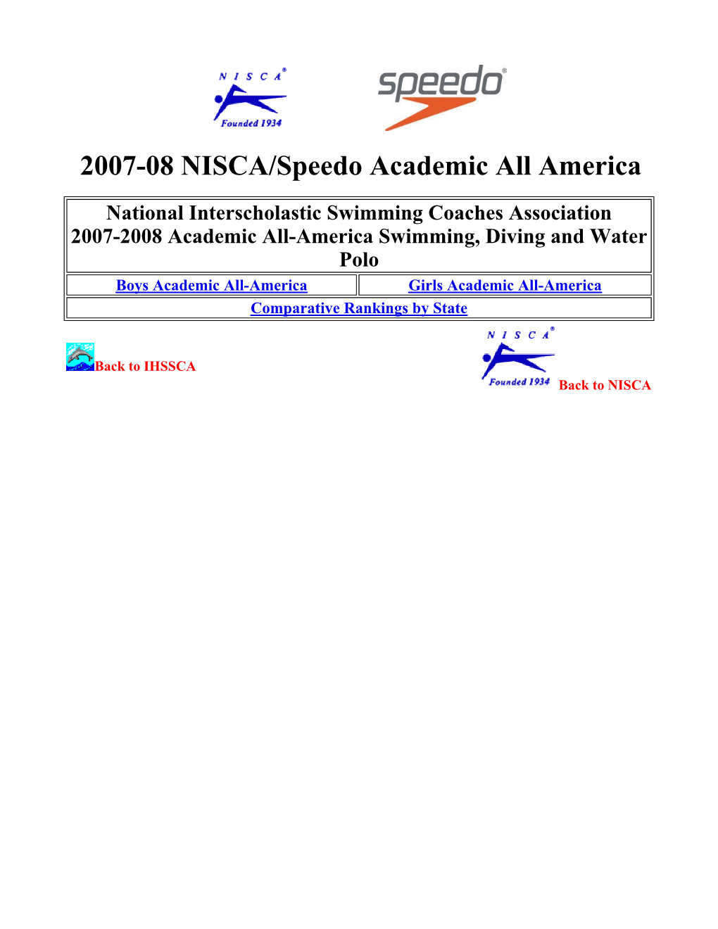 2007-08 NISCA/Speedo Academic All America