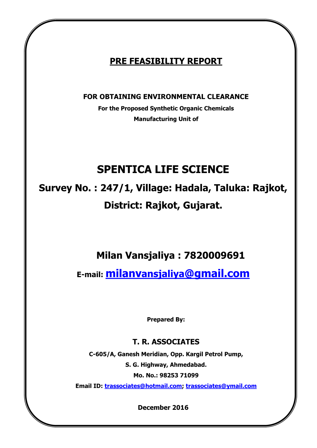 SPENTICA LIFE SCIENCE E-Mail