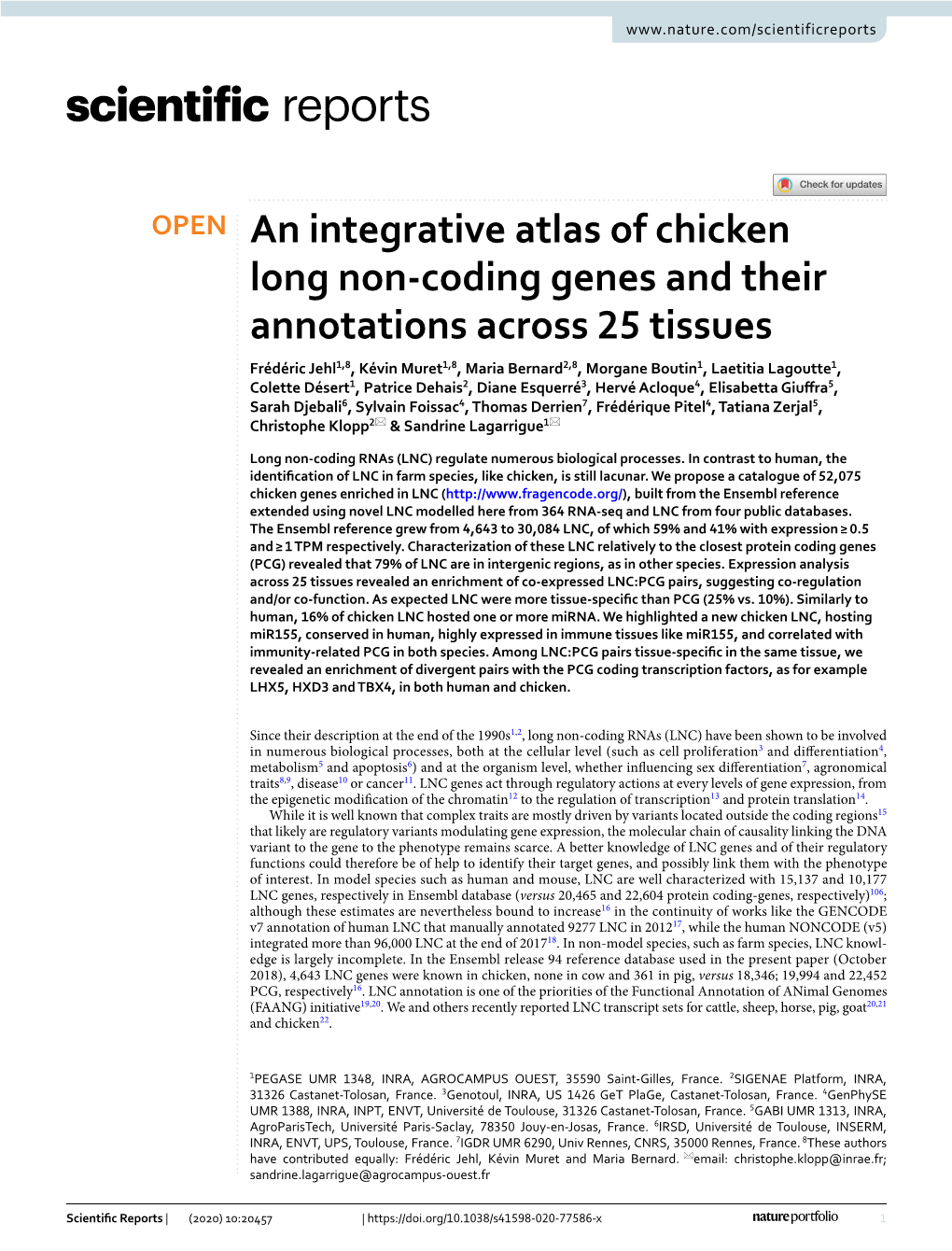 An Integrative Atlas of Chicken Long Non-Coding Genes and Their Annotations Across 25 Tissues