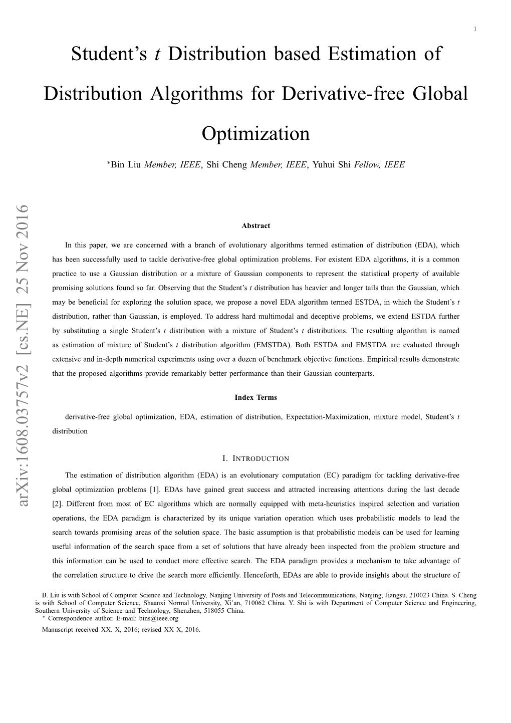 Student's T Distribution Based Estimation of Distribution