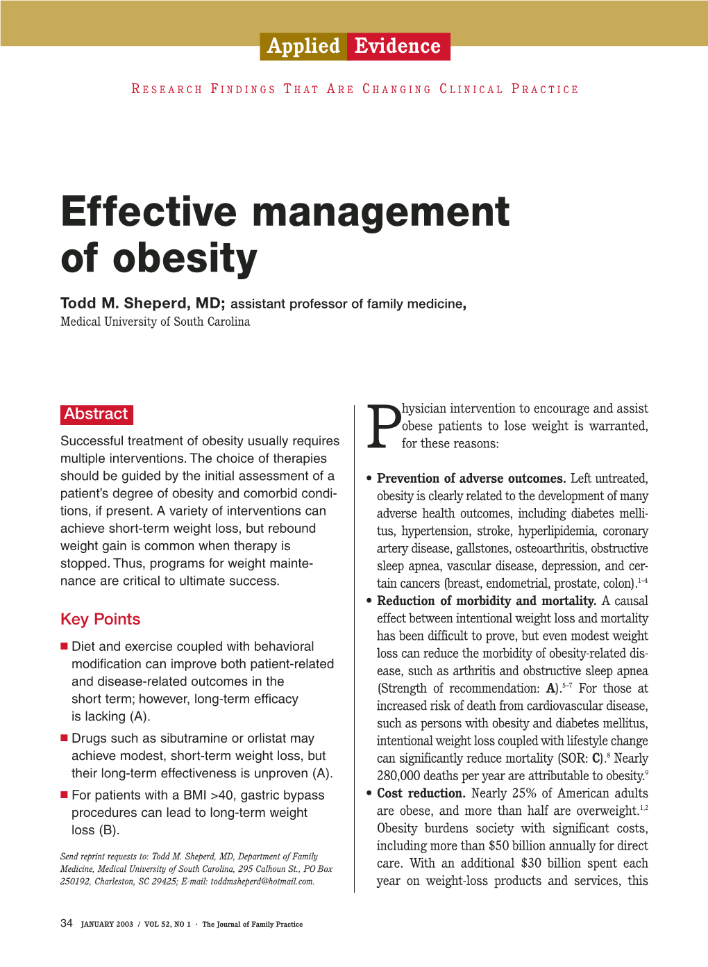Effective Management of Obesity