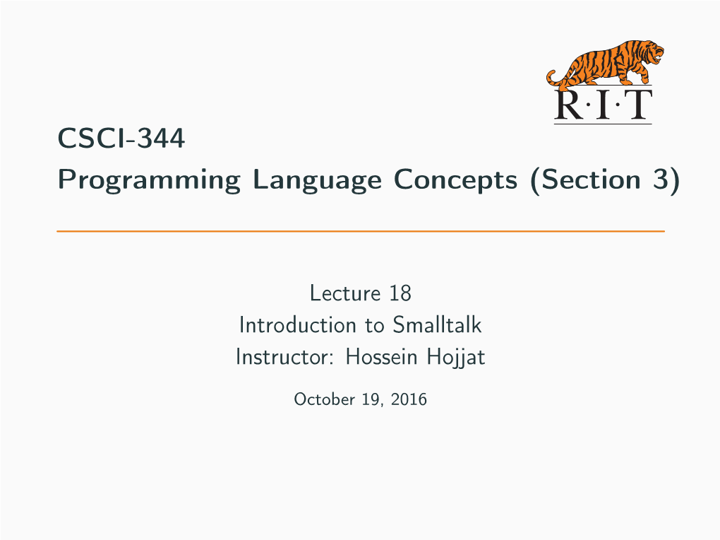CSCI-344 Programming Language Concepts (Section 3)