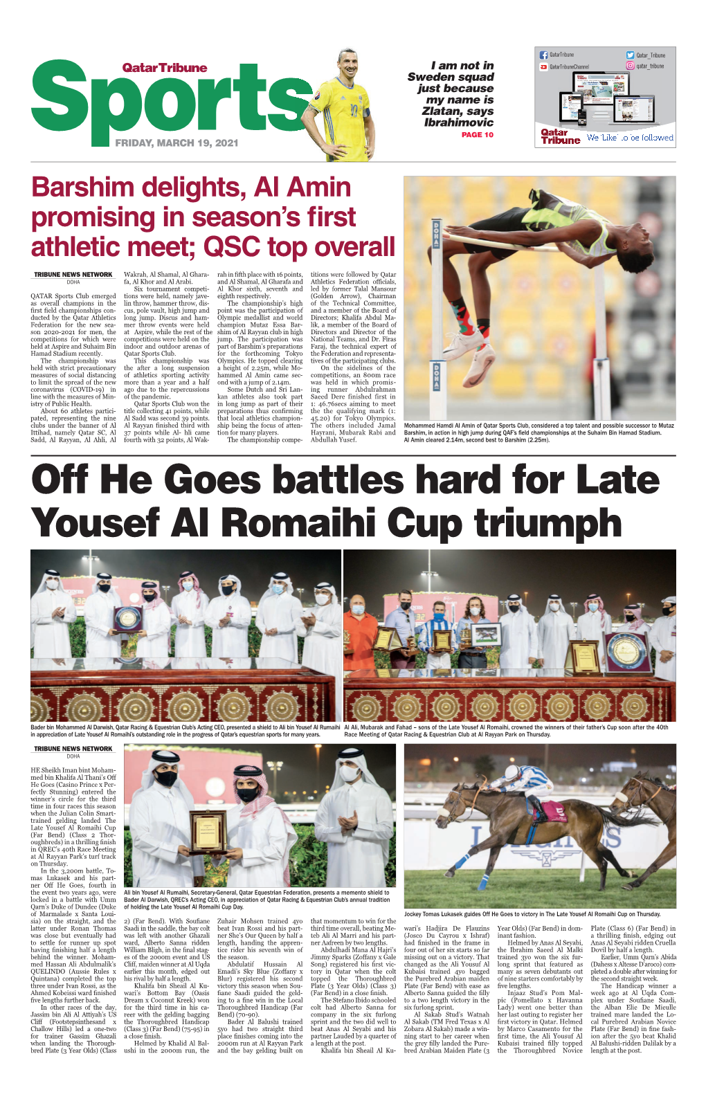 Off He Goes Battles Hard for Late Yousef Al Romaihi Cup Triumph