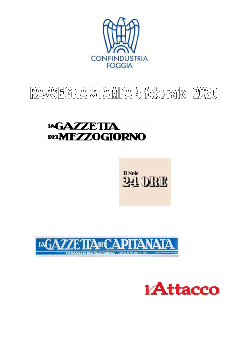 Rassegna Stampa 5 Febbraio 2020