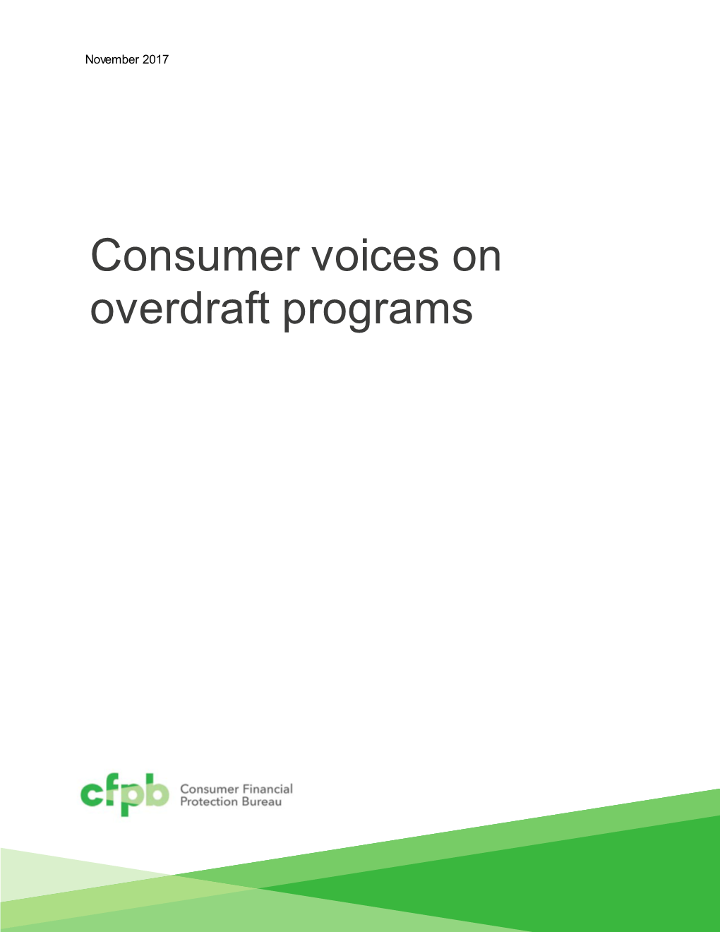 Consumer Voices on Overdraft Programs