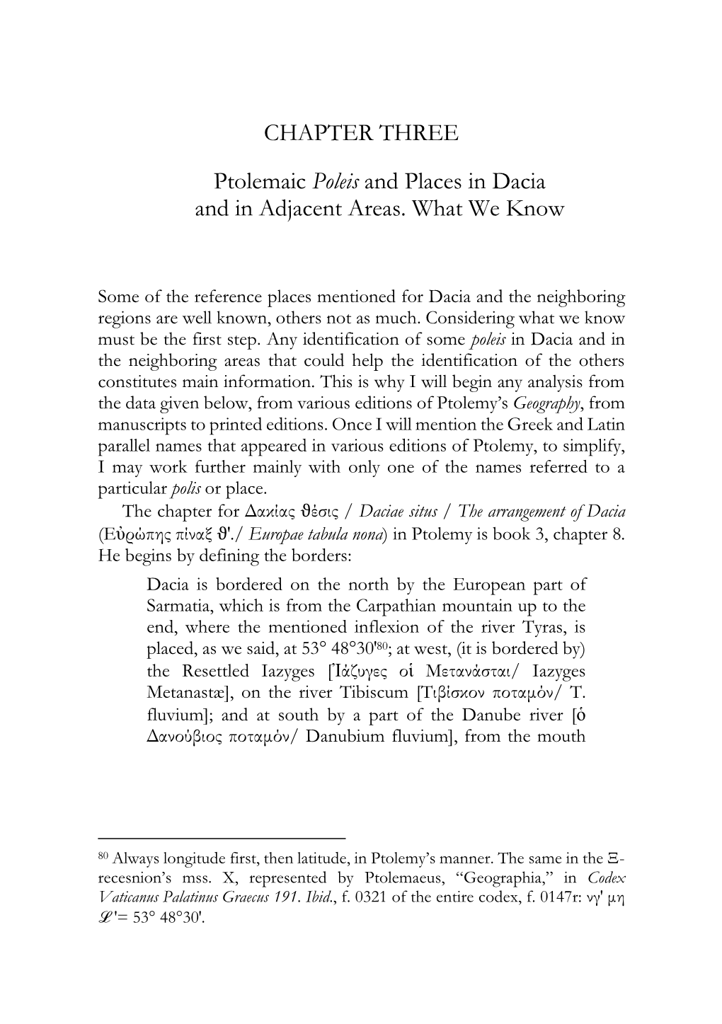 CHAPTER THREE Ptolemaic Poleis and Places in Dacia and In