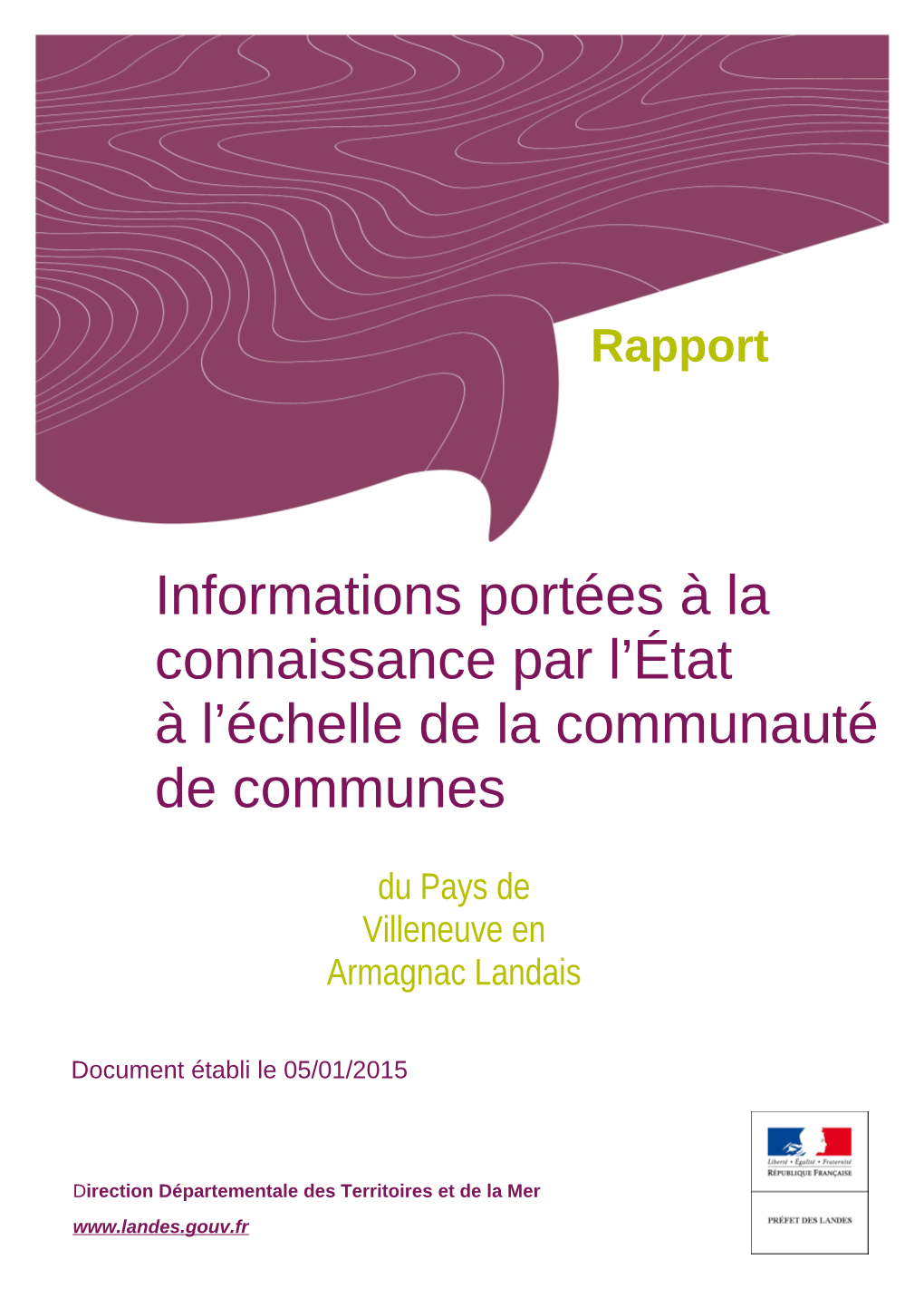 Informations Portées À La Connaissance Par L'état À L'échelle