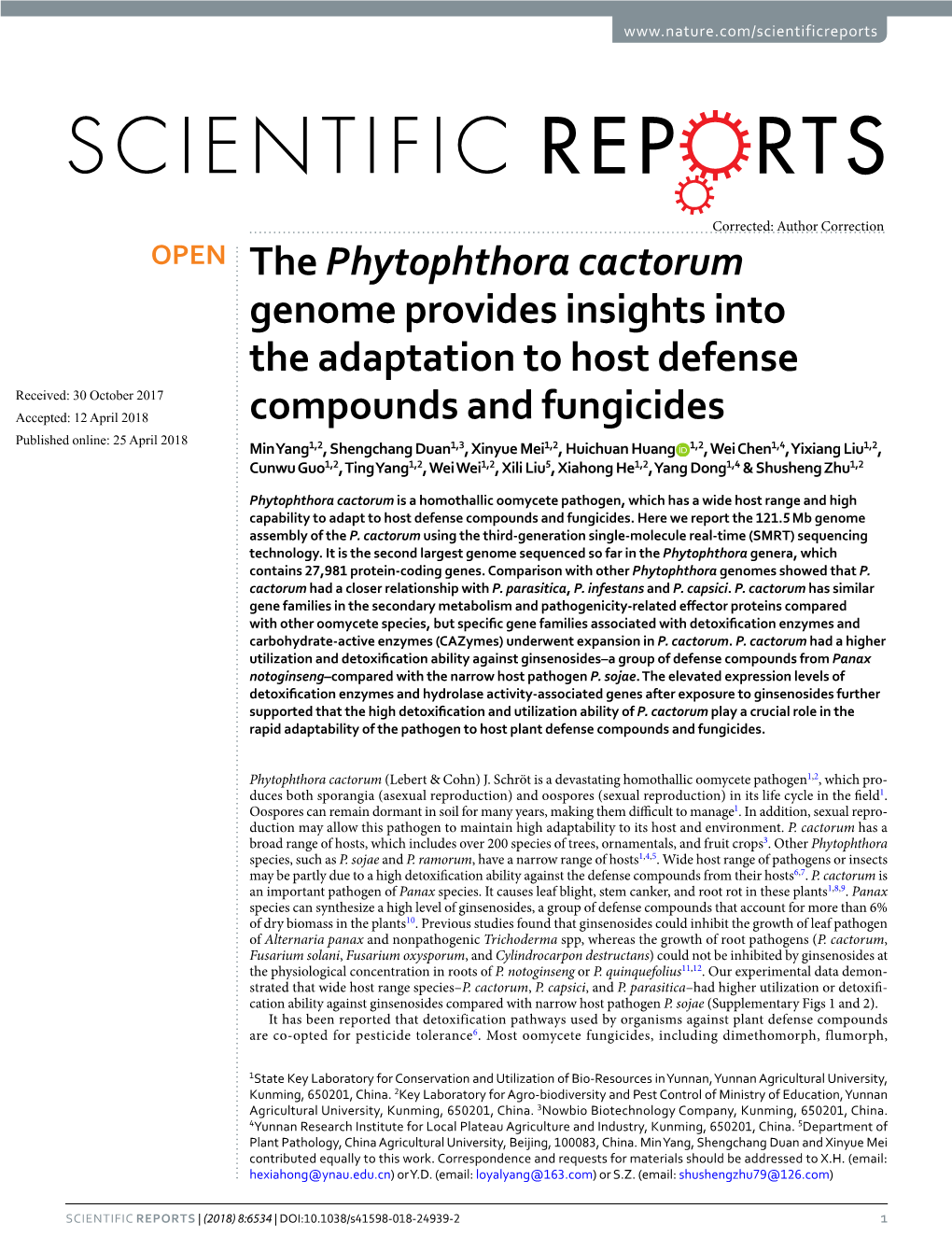 The Phytophthora Cactorum Genome Provides Insights Into The