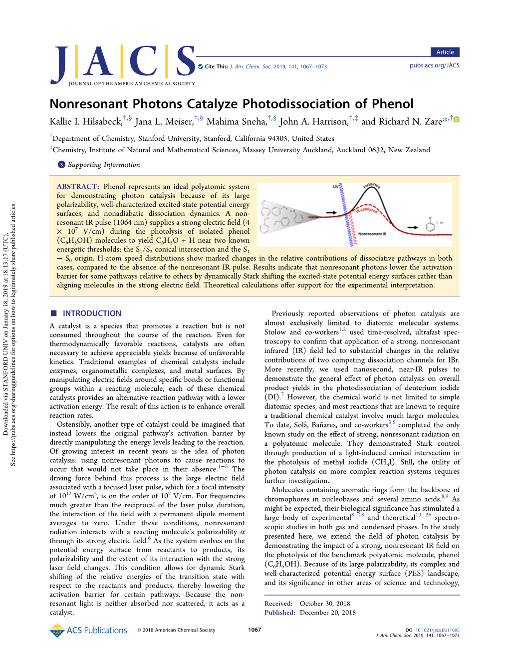 Nonresonant Photons Catalyze Photodissociation of Phenol Kallie I