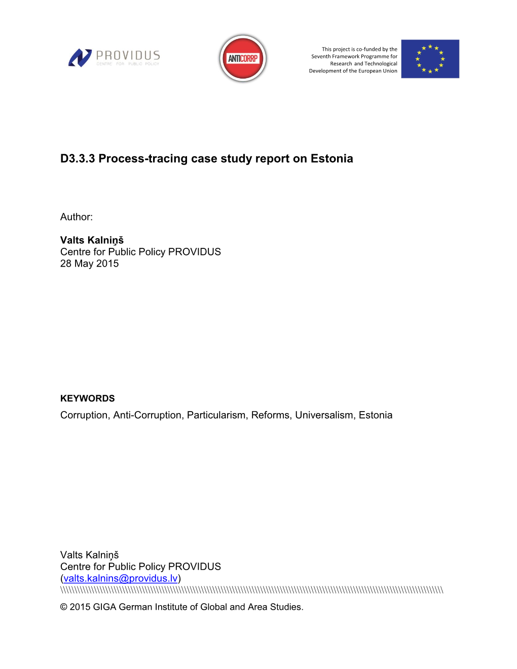 D3.3.3 Process-Tracing Case Study Report on Estonia