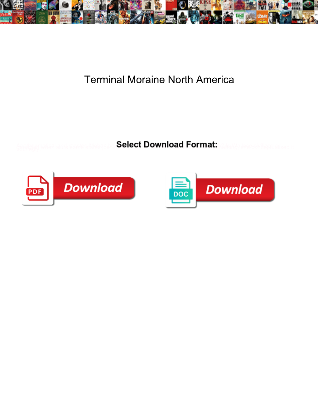 Terminal Moraine North America