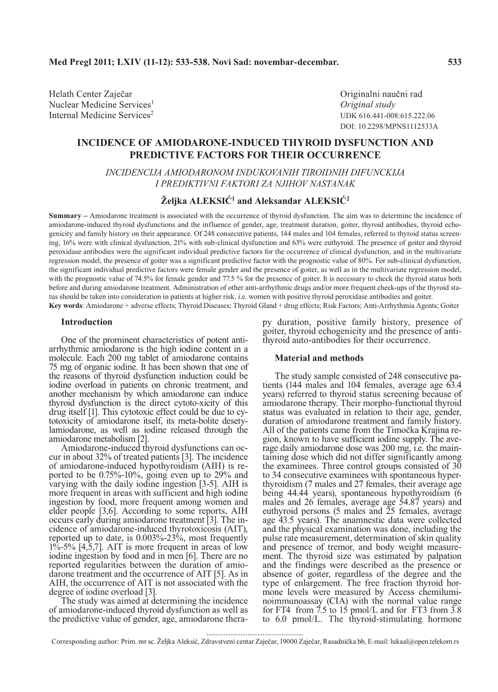 Incidence of Amiodarone-Induced