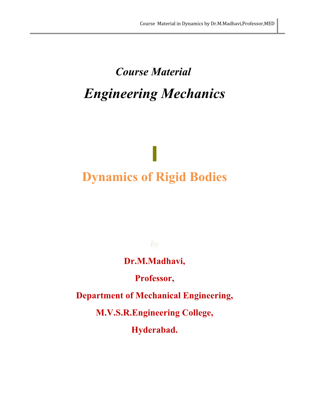 Engineering Mechanics