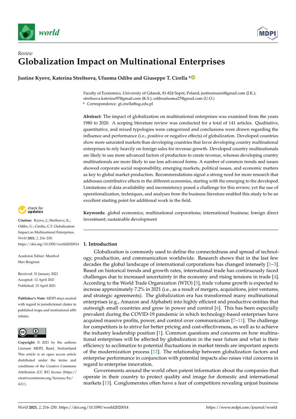 Globalization Impact on Multinational Enterprises