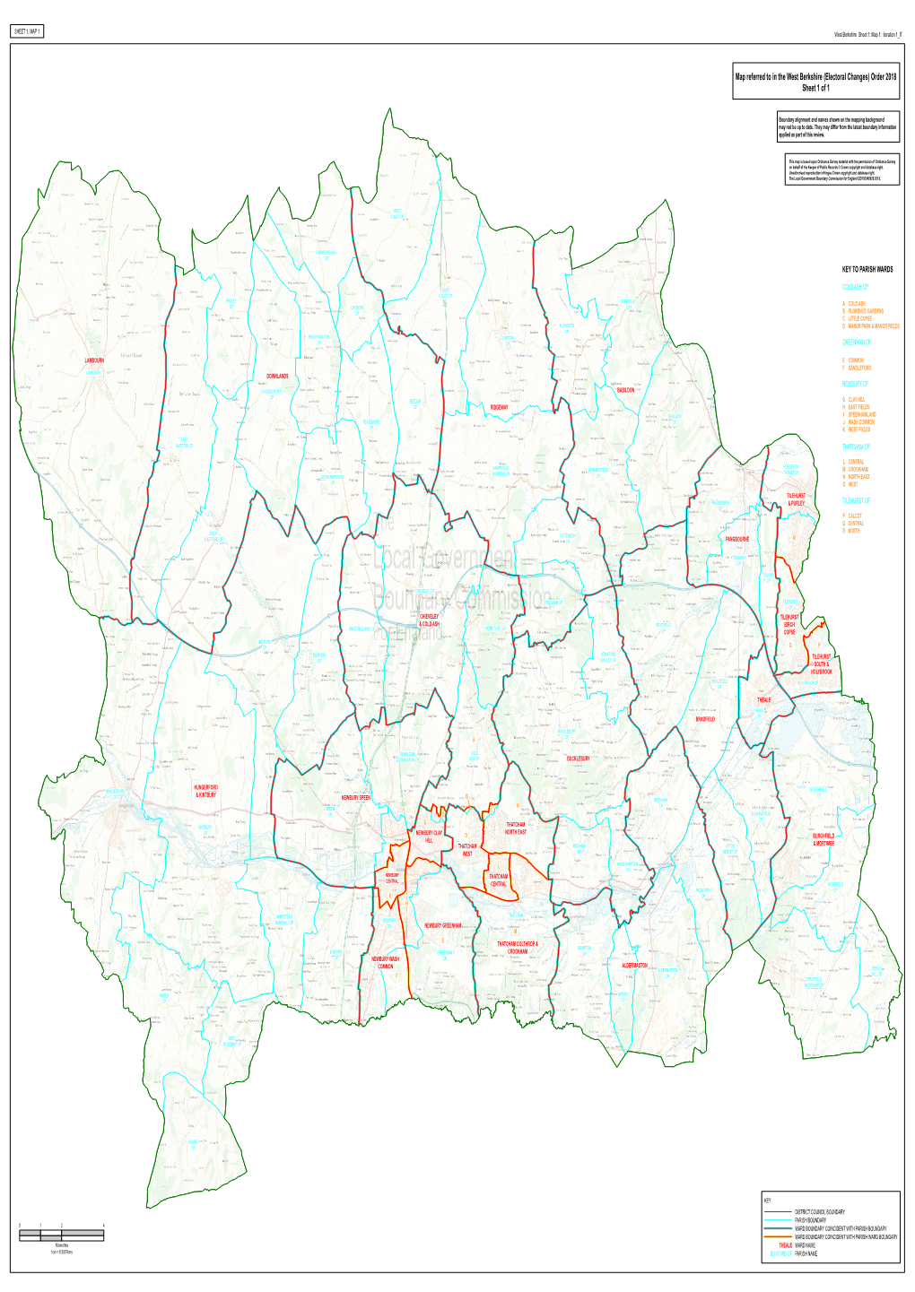 Map Referred to in the West Berkshire (Electoral Changes) Order 2018 Sheet 1 of 1