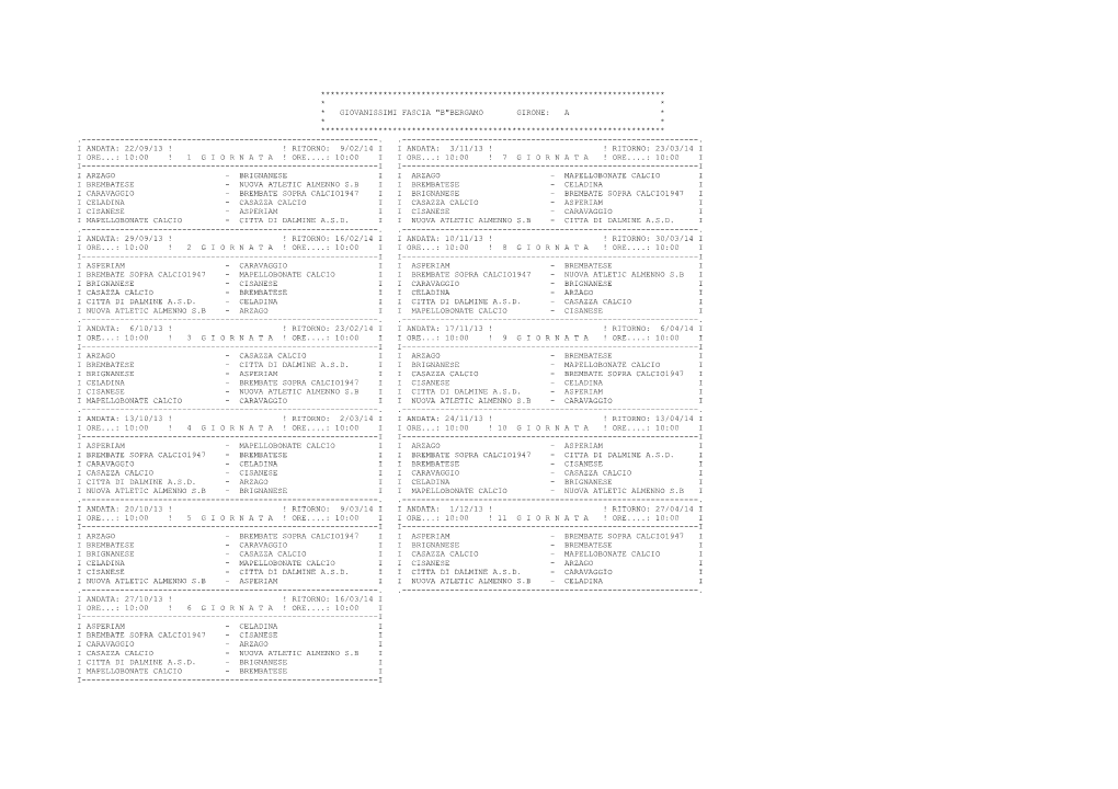 6 Giovanissimi Fascia B BG