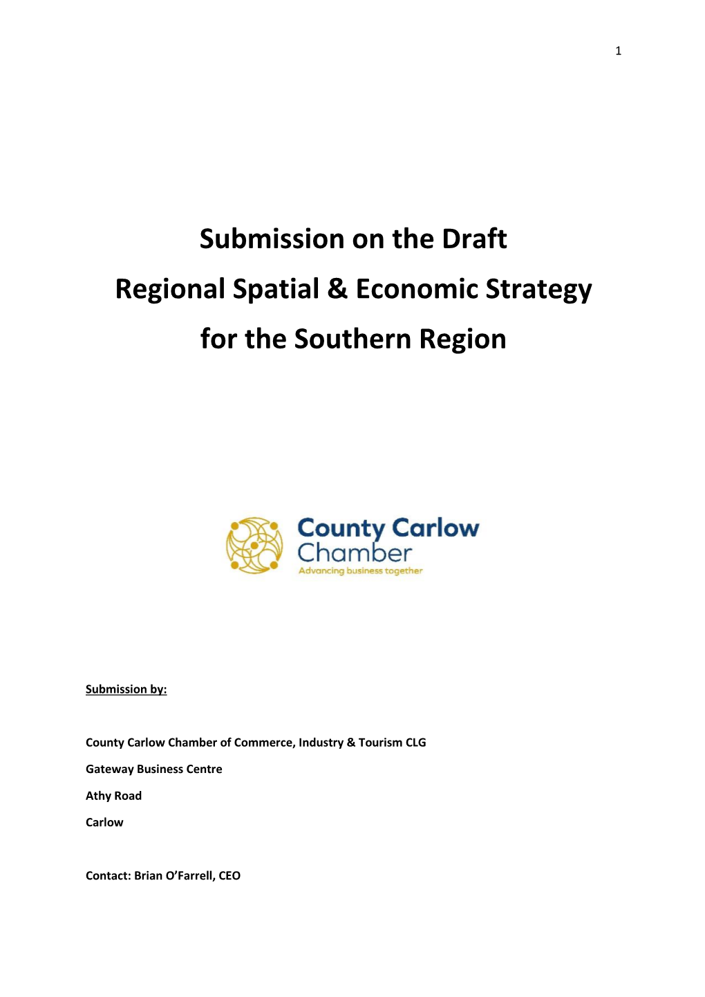 Submission on the Draft Regional Spatial & Economic Strategy for The