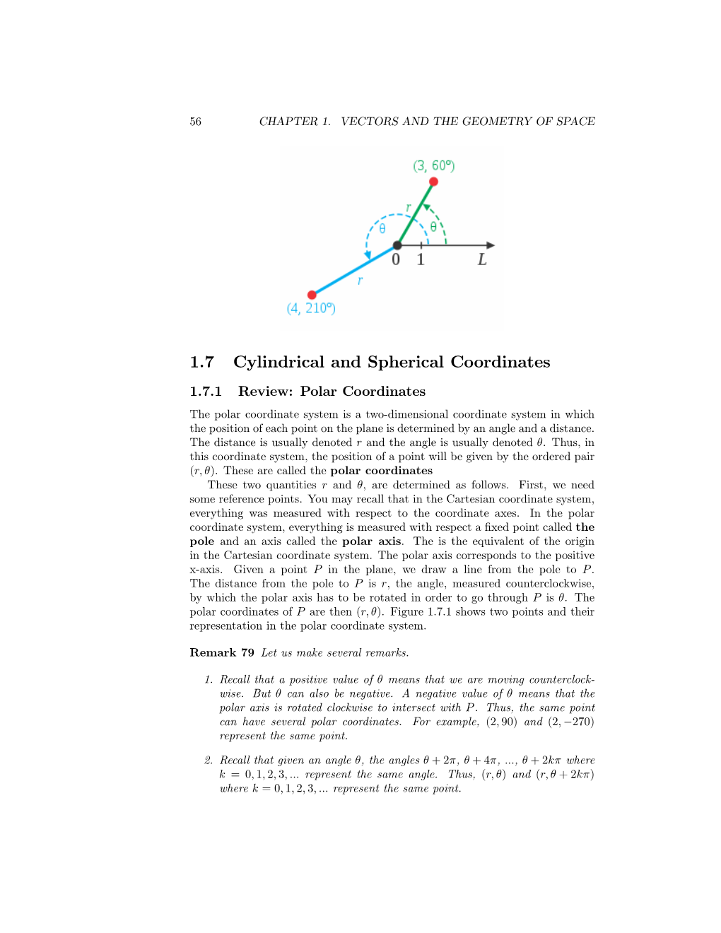 1.7 Cylindrical and Spherical Coordinates