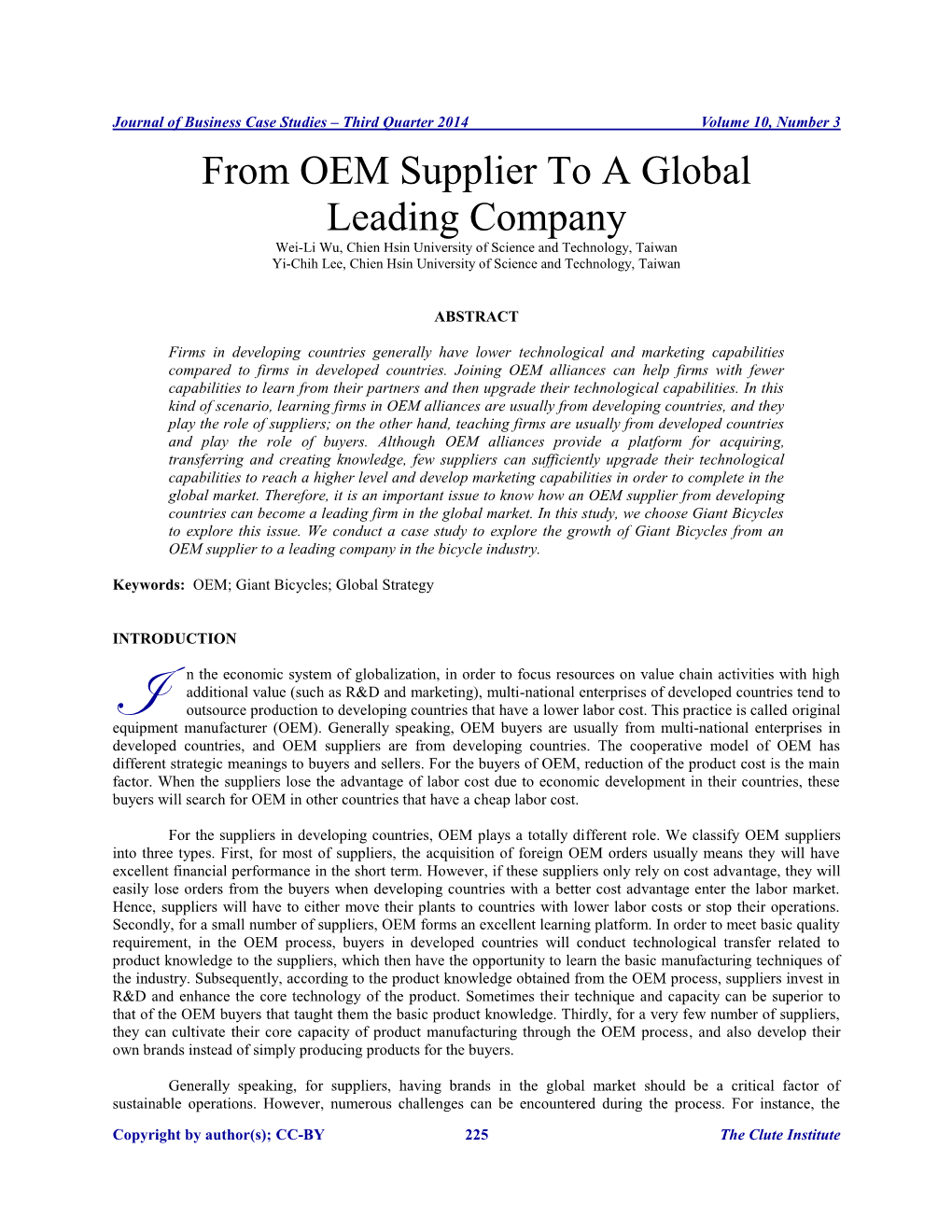 From OEM Supplier to a Global Leading Company