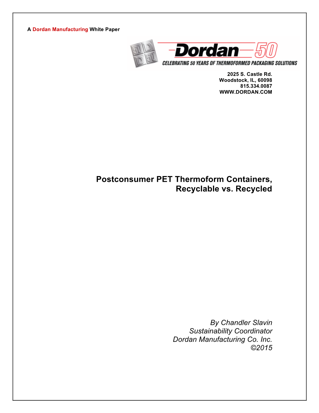 Postconsumer PET Thermoform Containers, Recyclable Vs. Recycled